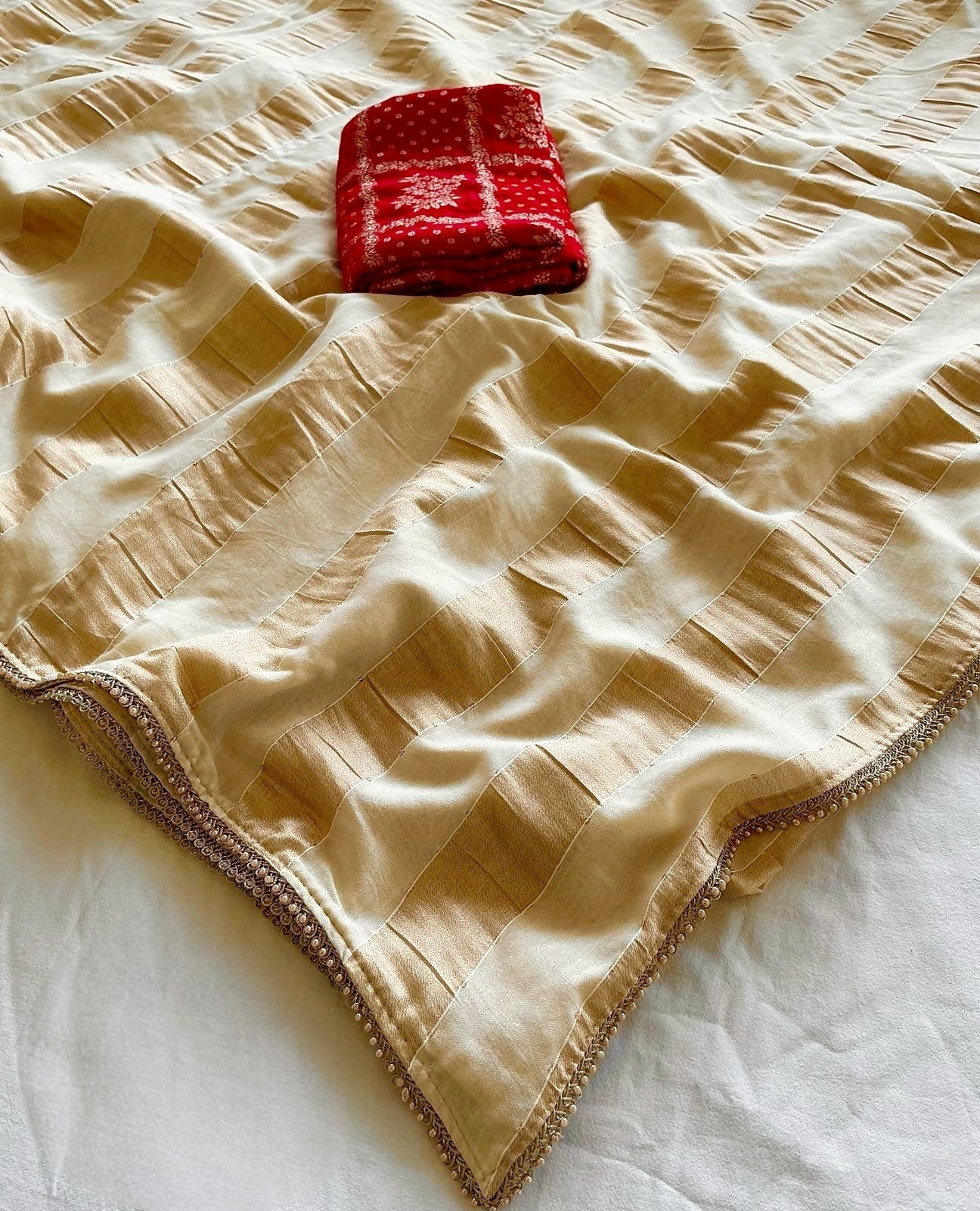 Chanderi silk saree with stitched blouse (Delivery in 18-24 days )
