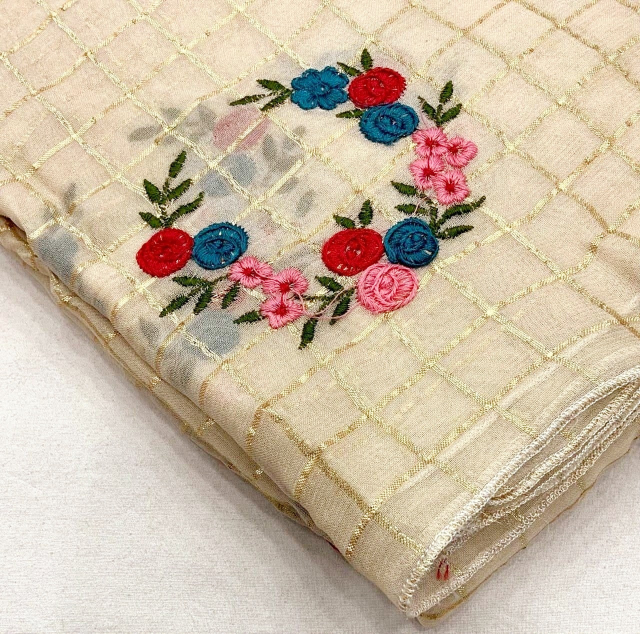 Beautiful Georgette saaree with stitched blouse (Delivery in 18 -24days )