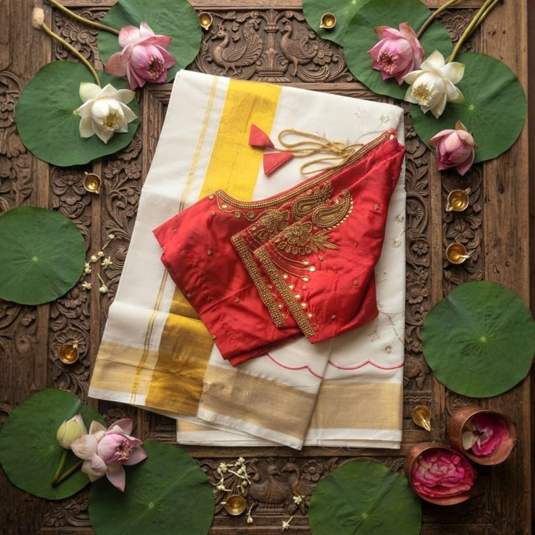 Set saree with stitched blouse (Delivery in 3-5 days )