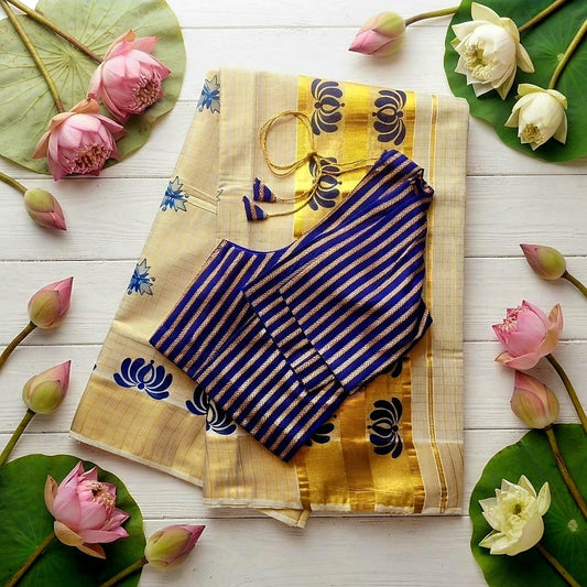 Tissue Silk Saree with Stitched Blouse(Delivery in 3-5 days)