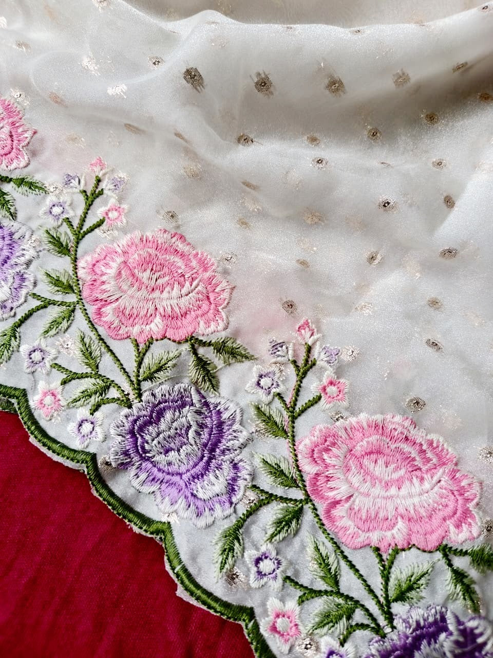 Chiffon saree with stitched  blouse(Delivery in 25-30 working days)