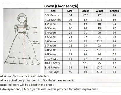 Kids Girls  Gown  Pre order