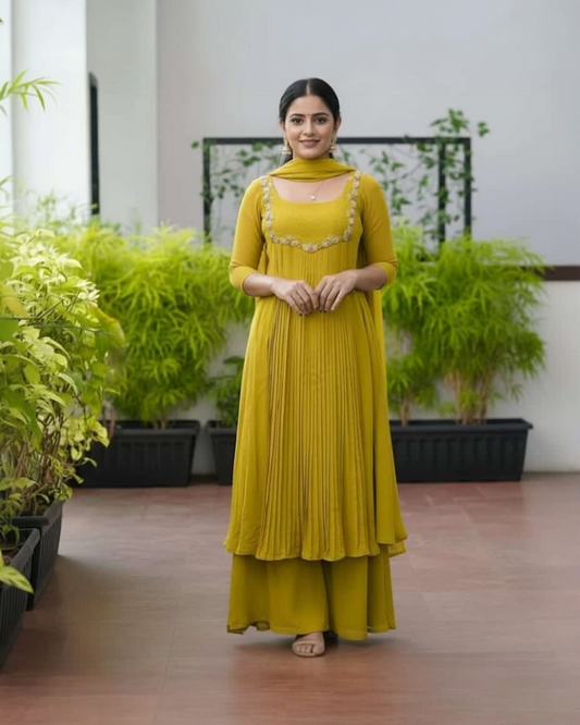 Beautiful Georgette set with palazzo pant (Delivery in 15-21 working Days)