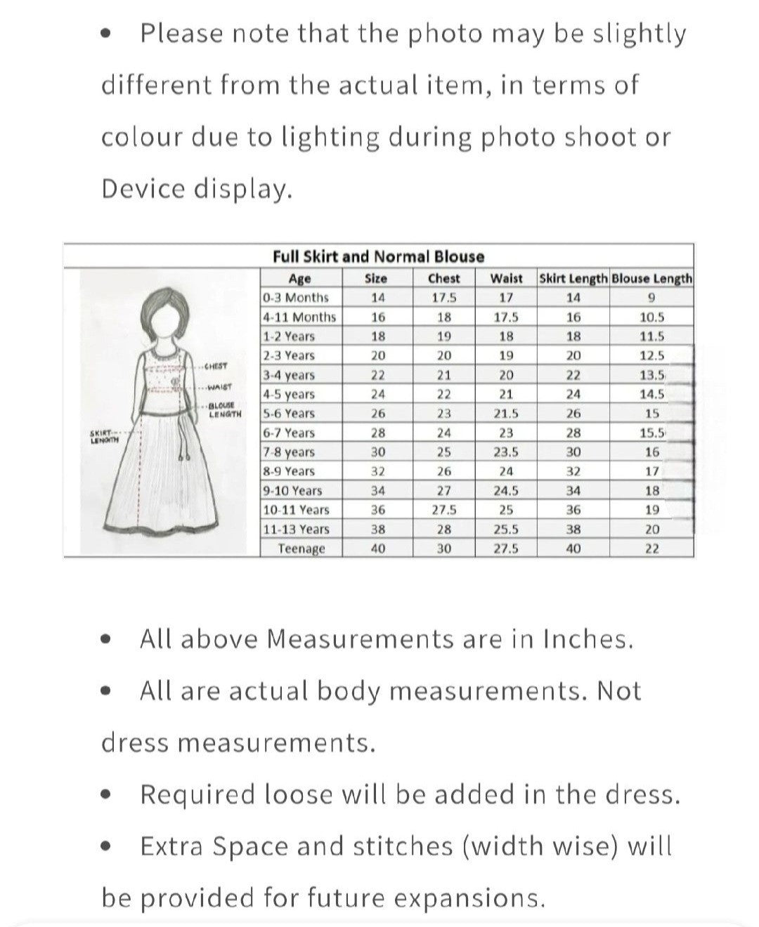 Kids Girls full skirt and Top (Delivery in 5-7days)