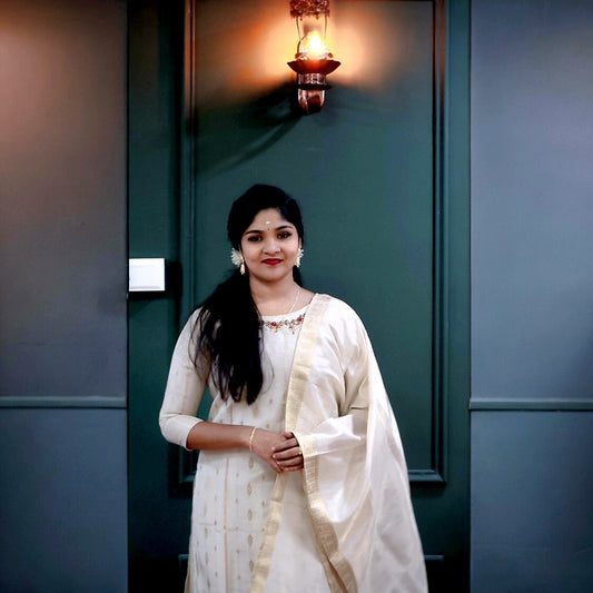 Beautiful onam special Tissue silk salwar set (Delivery in 7 to 10 days )