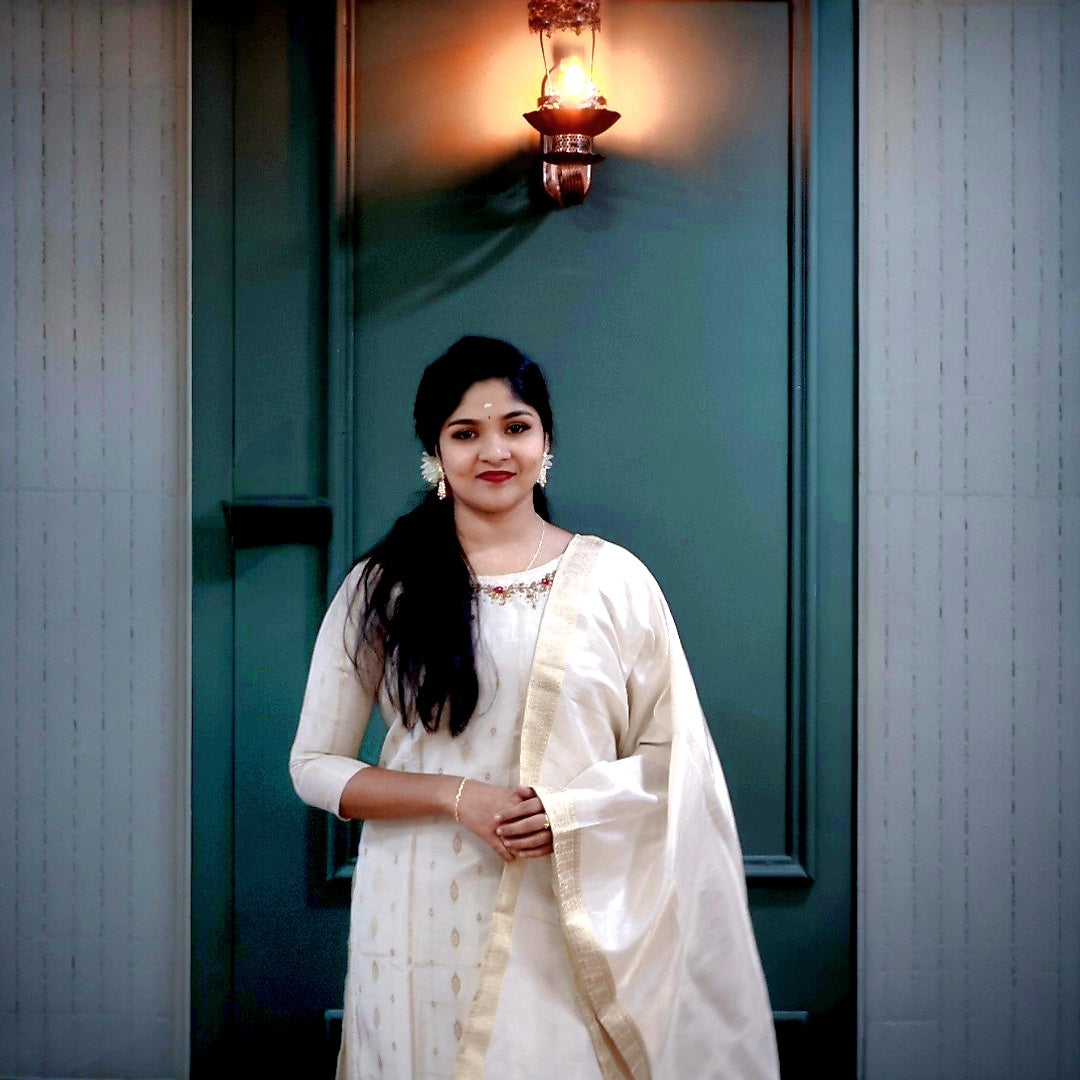 Beautiful onam special Tissue silk salwar set (Delivery in 7 to 10 days )