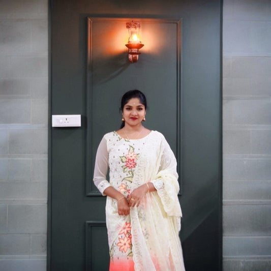 Onam special Georgette salwar set (Delivery in 5 to 8 days )
