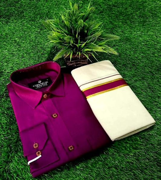 Pre Order: Men's Slub Silk - Shirt and Dhoti