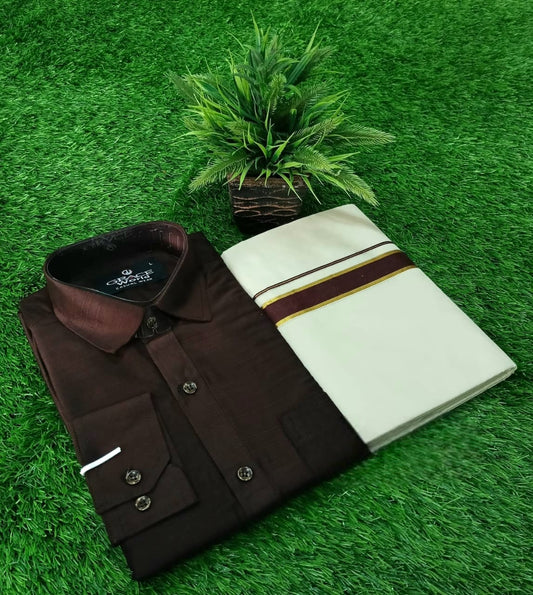 Pre Order: Men's Slub Silk - Shirt and Dhoti