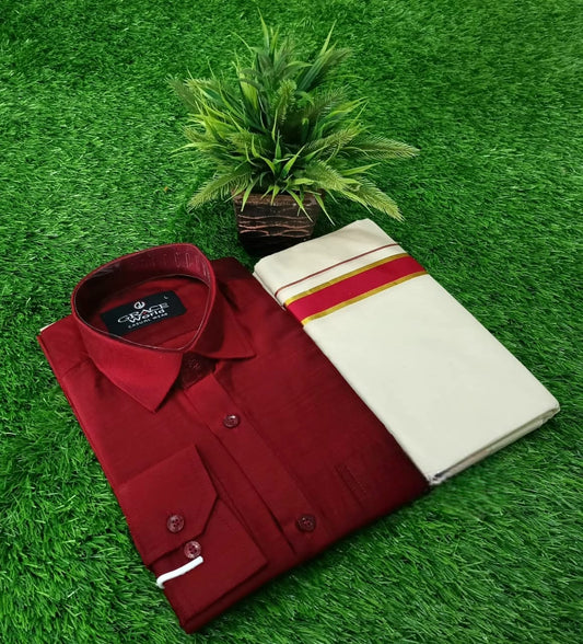 Pre Order: Men's Slub Silk - Shirt and Dhoti