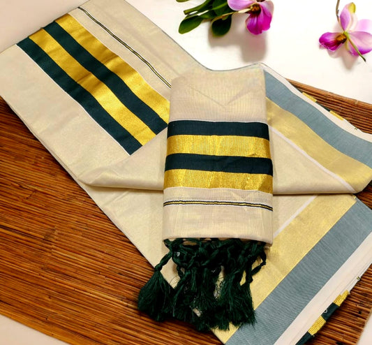 Pre Order: Kerala Tissue Silk Set Mundu