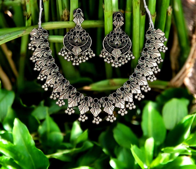 Oxidised Silver Necklace Set