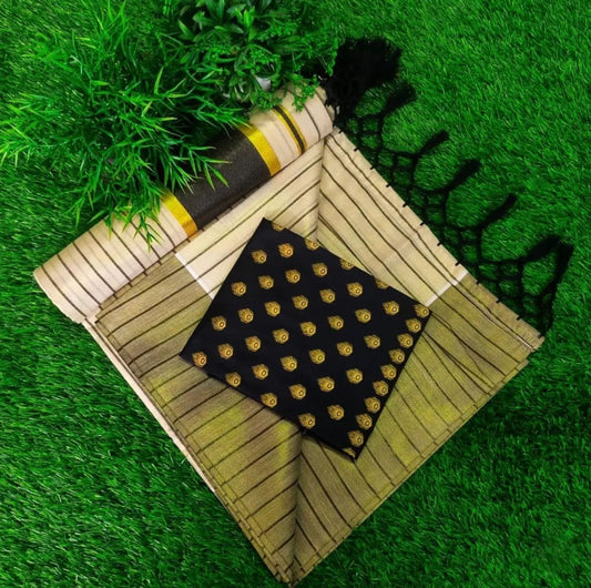 Tissue Silk Saree with Blouse Material